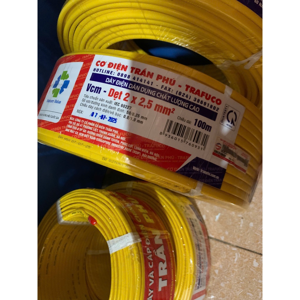 Trần Phú dây điện 2x2.5 vàng