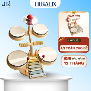  Bộ trống đa năng cho bé Đồ chơi bộ nhạc cụ trống Montesori bằng gỗ nhận thức màu sắc giáo dục sớm,Trò chơi trống 