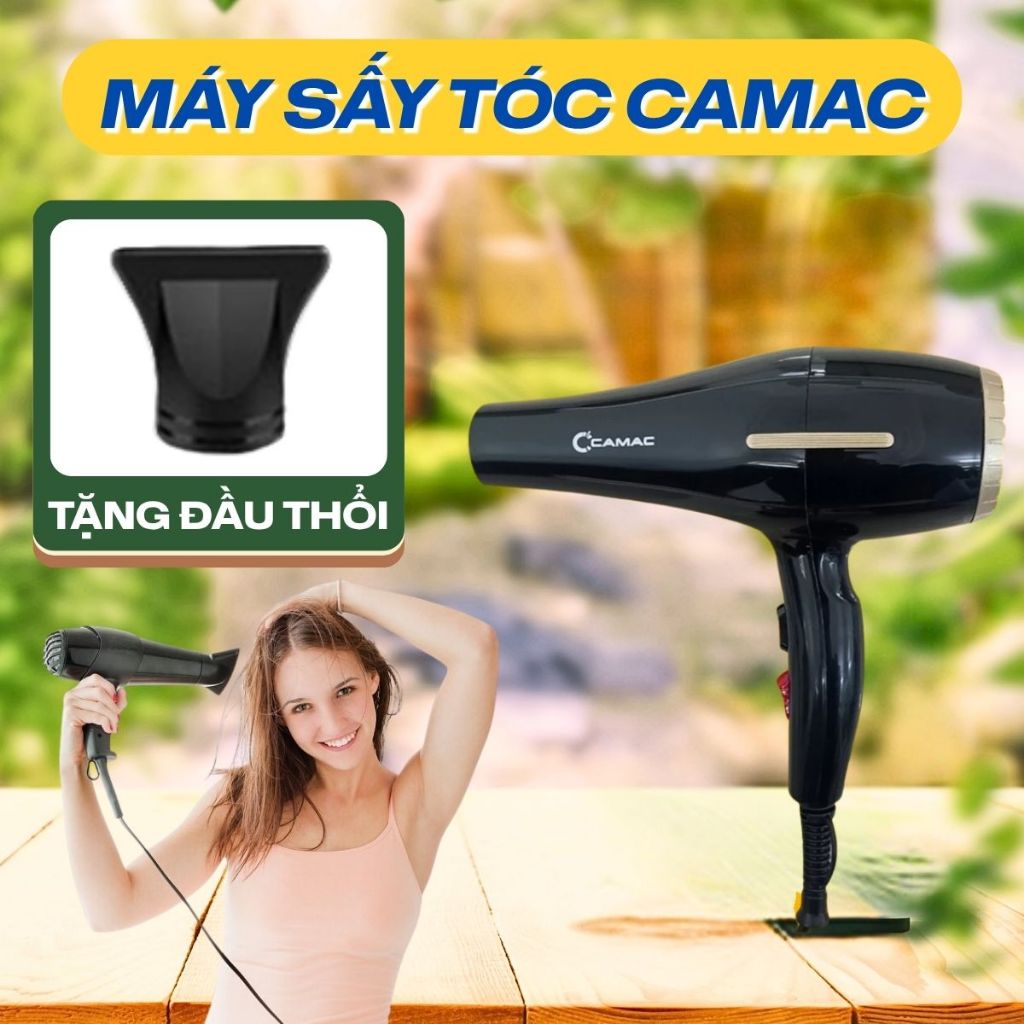 Máy sấy tóc Camac chính hãng công suất 3200W, máy sấy tóc 2 chiều nóng lạnh tặng đầu thổi tạo kiểu
