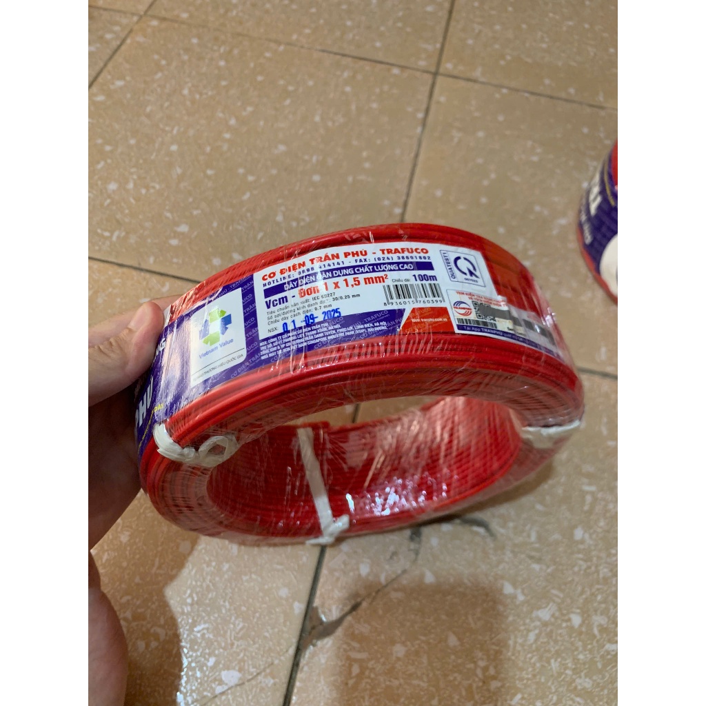 Trần Phú dây điện 1x1.5 đỏ
