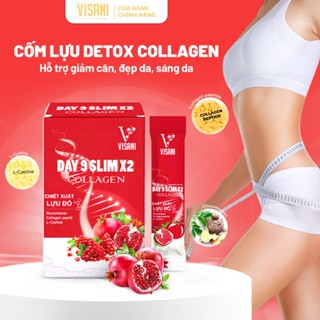 Cốm Lựu Đỏ Day 9 Slim X2 Collagen Visani (15 góix5g) – Hỗ trợ giảm cân, tiêu hóa khỏe, dưỡng da sáng