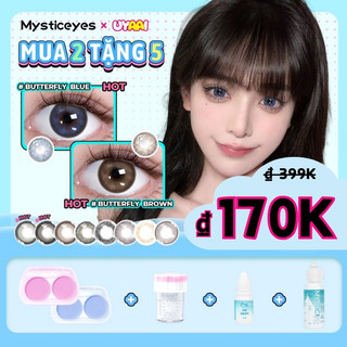   mua 2 tặng 5 0độ lens giãn tròng to lens đen kính áp tròng MCK1 lens nâu lens xám tây lens xanh dương lá lens tím 