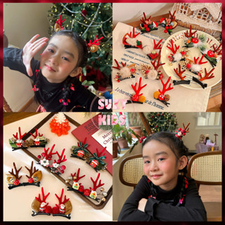  Sét 2 Kẹp Tóc Giáng Sinh Cho Bé Gái Cài Tóc Noel 2025 Sừng Tuần Lộc Siêu Xinh KEP18 