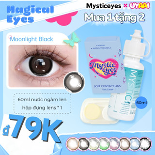   mua 1 tặng 2 0độ lens xám tây lens đen lens giãn tròng kính áp tròng MCK1 tím lens xanh dương lá lens nâu đeo mắt 