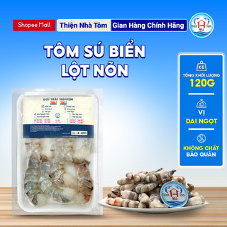 [120G] Gói trải nghiệm tôm thẻ lột nõn chừa đuôi tôm nõn chừa đuôi Thiện Nhà Tôm vị dai ngọt