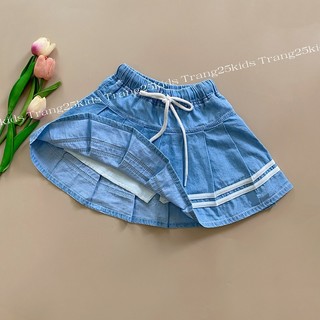   hàng mới về thêm  Chân Váy Jean Xếp Ly Có Quần Chip Trong cho bé gái 12-50kg -Trang 25 ShopKids-K186 