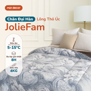  Chăn Đại Hàn Lông Thỏ Úc JolieFam Yuka 2mx2m2 Mịn Decor Nặng 4kg Siêu Ấm Phù Hợp Đắp Thời Tiết 5-15°C 