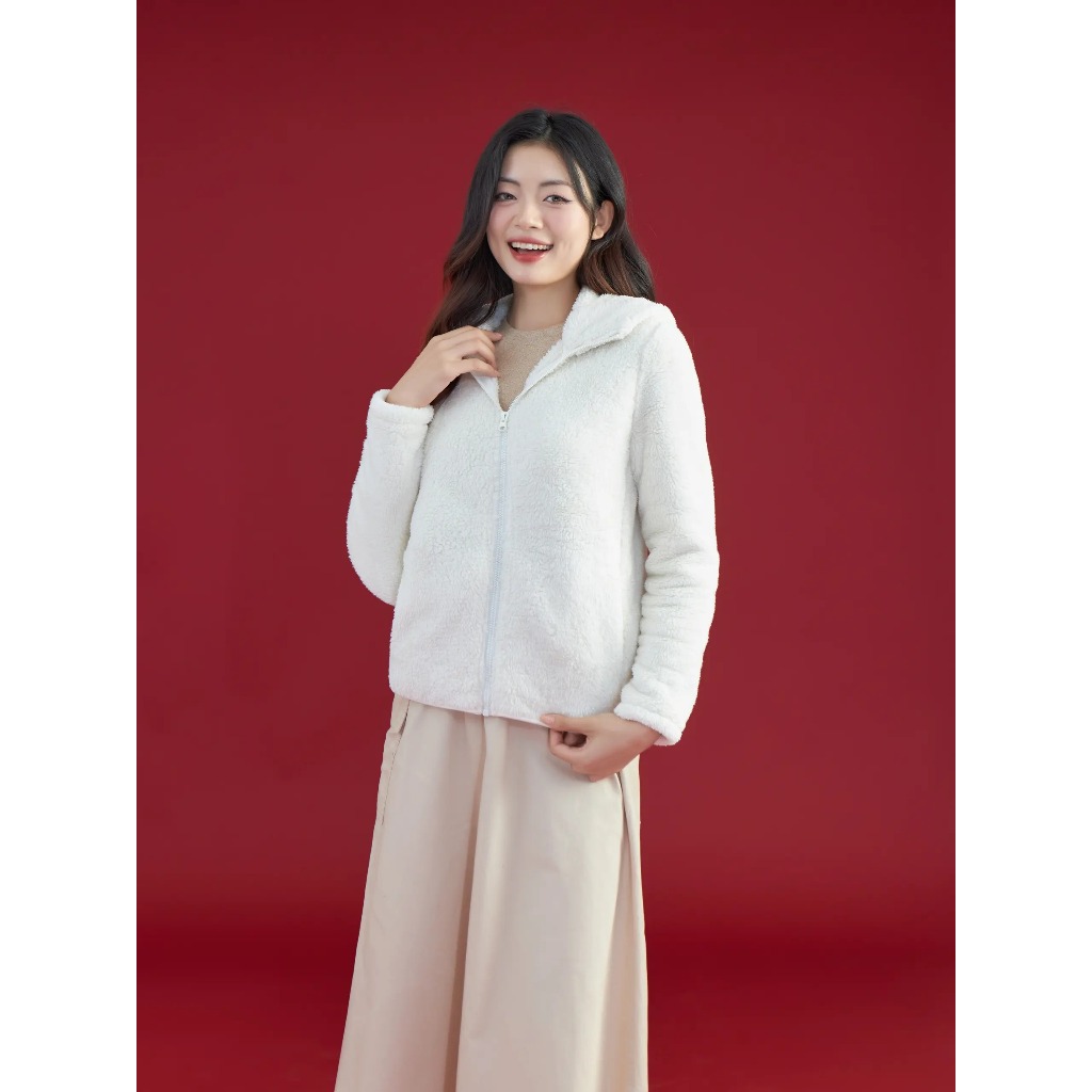 [CÓ MŨ- TĂNG 1 SIZE] Áo khoác lông cừu nữ mũ liền TOKYOLIFE 40001958 | BigBuy360 - bigbuy360.vn