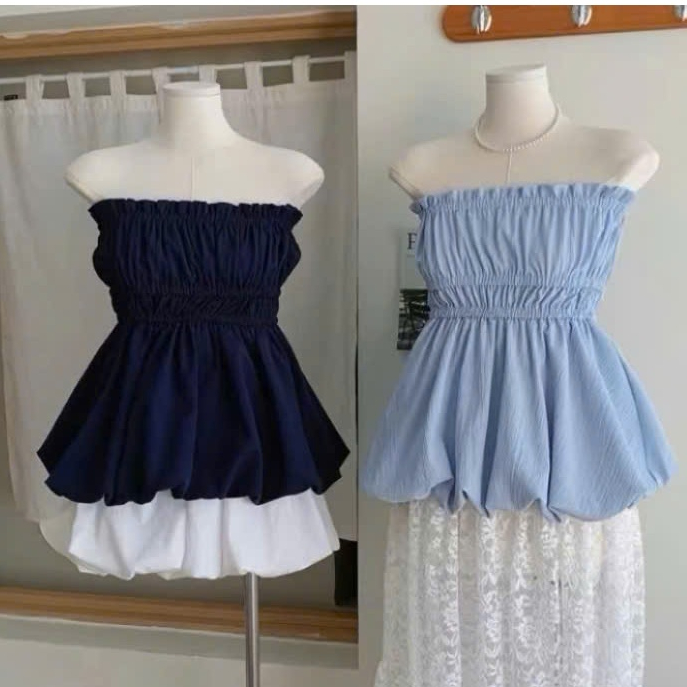 (HỎA TỐC HCM) Áo Ống Bí Nhúng Thun K6284 _XUONGMAYLOLEM | BigBuy360 - bigbuy360.vn