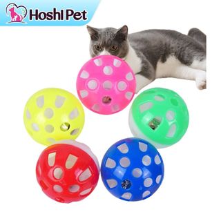  Bóng lục lạc đồ chơi cho chó mèo Hoshi Pet DC04 - Bóng nhựa kèm chuông cho chó mèo 