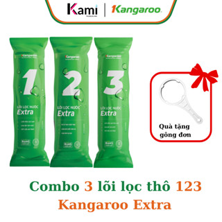 Bộ 3 Lõi Lọc Nước Kangaroo Extra Chính Hãng – Lọc Thô Hiệu Quả, Loại Bỏ Cặn Bẩn, Clo Dư, Tạp Chất Trong Nước Sinh Hoạt