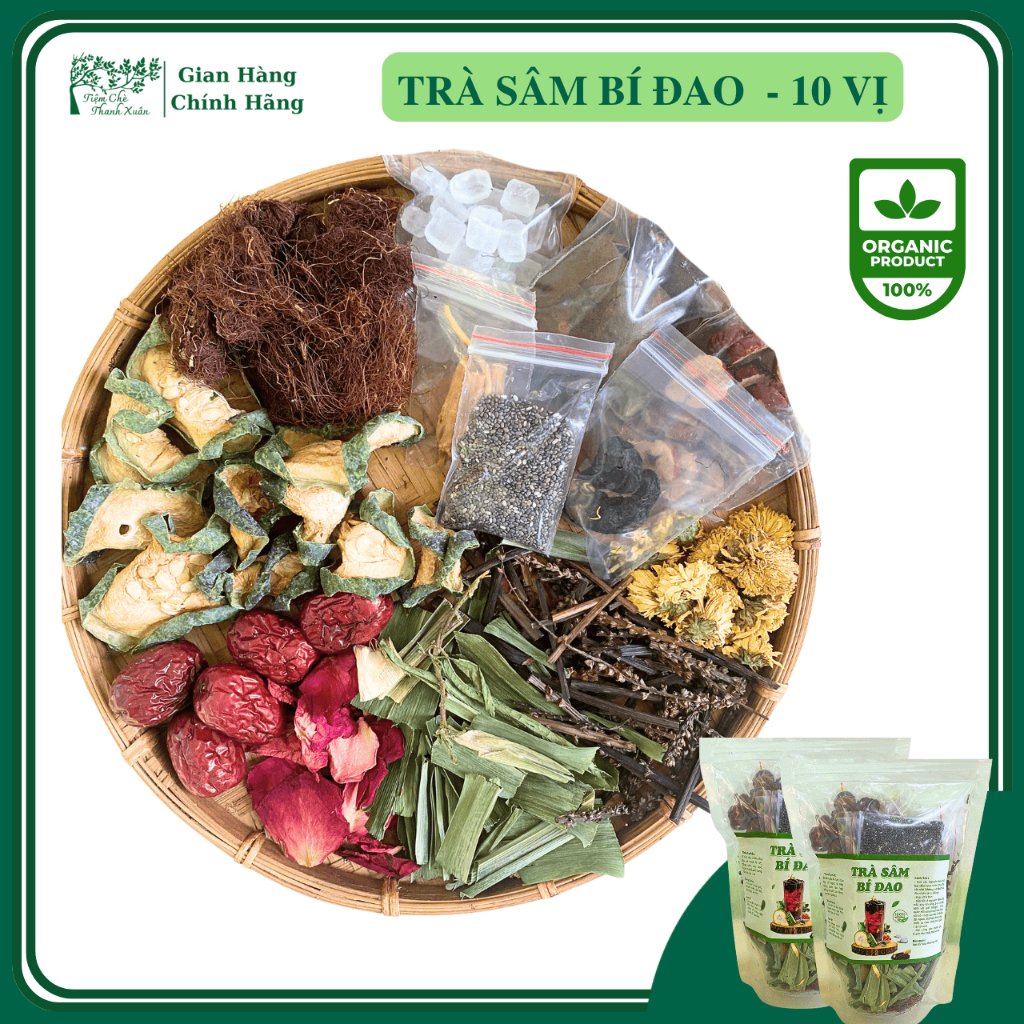 Set nước sâm bí đao 10 vị - trà bí đao hạt chia, sâm bông cúc Tiệm Chè Thanh Xuân  - Set nấu 5 lít n