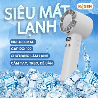 Quạt Mini Cầm Tay Làm Lạnh Nhanh, Màn Hình LED, 100 Cấp Gió – Quạt Cầm Tay Mát Sâu, Nhỏ Gọn Tiện Lợi