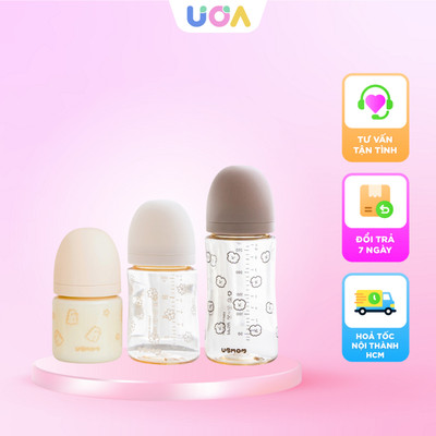 Bình sữa PPSU Ubmom nhiều hoạ tiết - 120ml/200ml/280ml