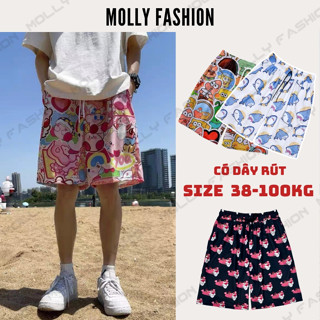 [BIGSIZE 38-100KG] Quần đùi nam nữ hoạt hình Có Túi, mặc nhà/đi biển/teambuilding Molly Fashion