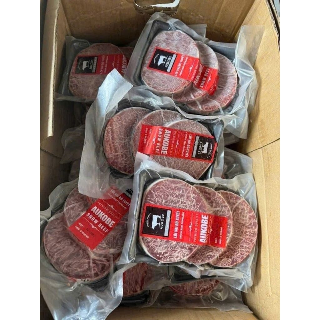 LÕI VAI BÒ AUKOBE khay 500g 3miếng . (Giao hỏa tốc)