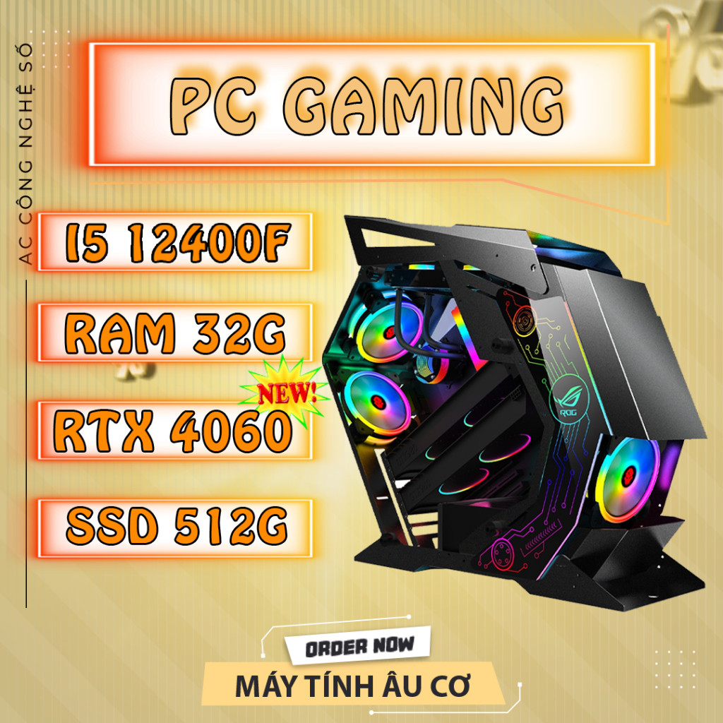 [FULL NEW] PC Gaming i5 12400f / RTX 4060 / ram 32G / SSD 512G Máy tính chơi game Giá rẻ