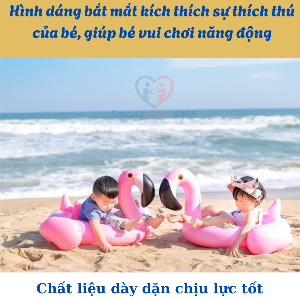 Phao Bơi Hồng Hạc Cho Bé Tập Bơi -Phao Bơi Hình Hồng Hạc Dễ Thương -Phao Bơi Bé Hồng Hạc Có Tay Vịn 