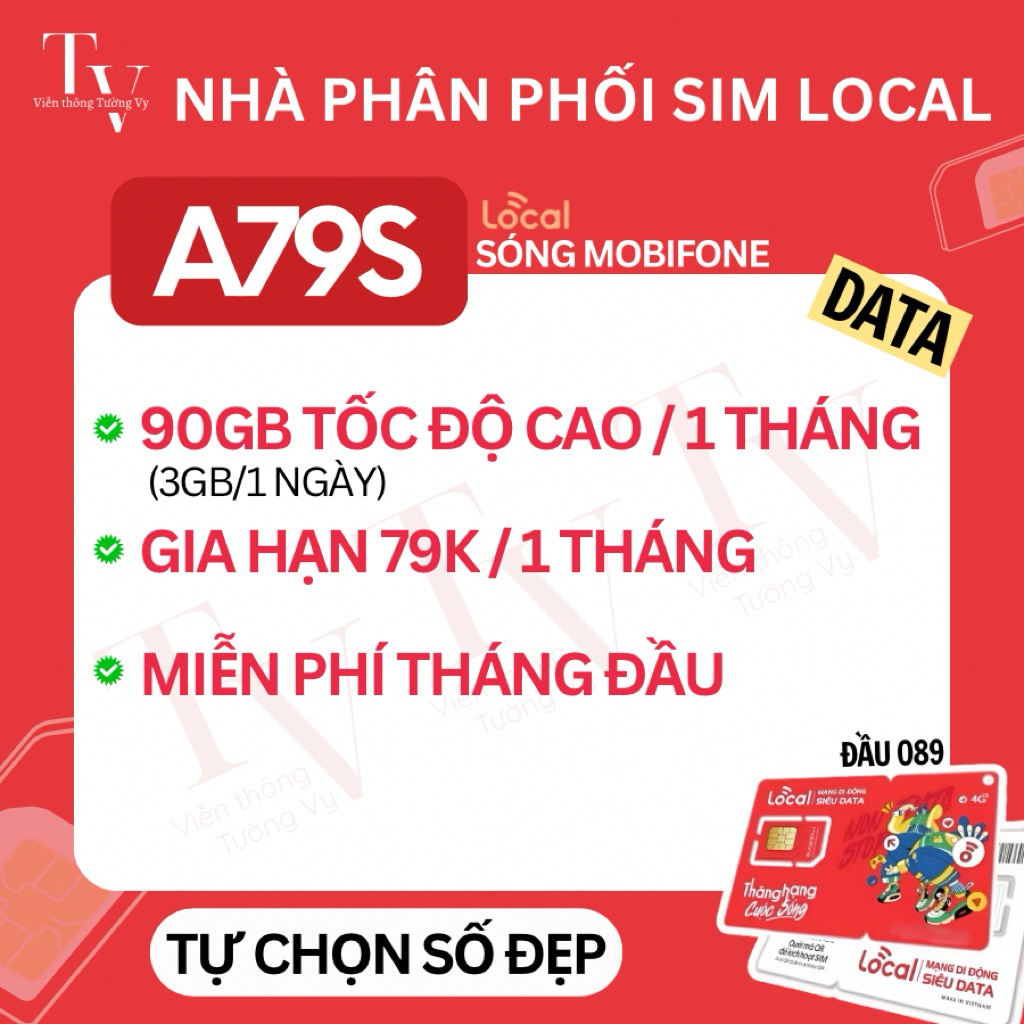 SIM VẬT LÝ LOCAL DATA TỐC  ĐỘ  CAO A69 - A79 - A89 - A99 - A119- Itel May77