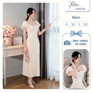  Đầm thiết kế KHÂU Design ren tay bồng corset K967 sang chảnh 