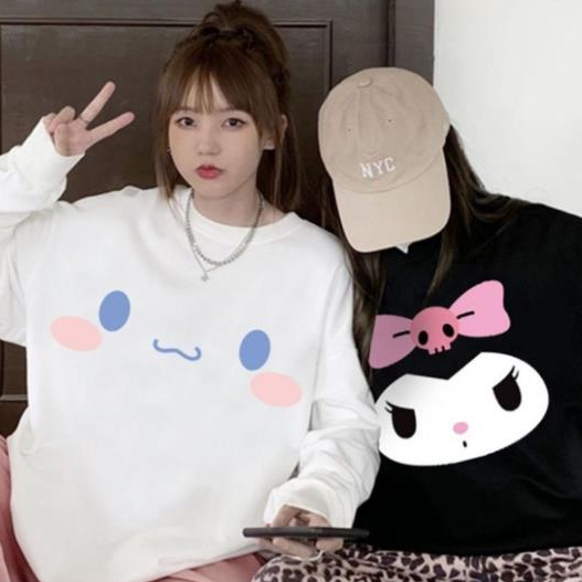 Áo sweater Tay Dài Cổ Tròn In Hình kuromi  Phong Cách Hàn Quốc Thời Trang Mùa Thu  UT