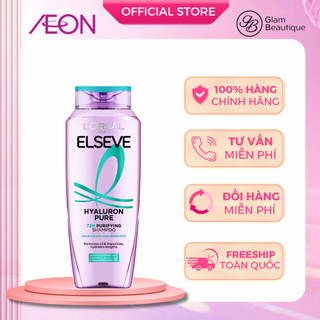  Dầu gội xả nhẹ bồng mái tóc Loreal Elseve 72H HA Pure cho da đầu dầu L'Oreal Paris Glam Beautique 
