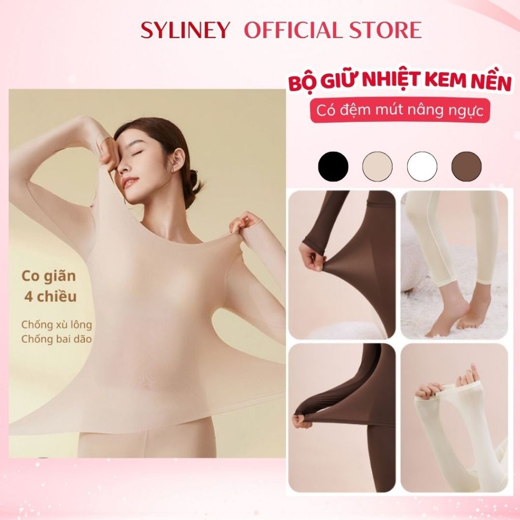 Bộ Quần Áo Giữ Nhiệt Cao Cấp Có Đệm Nâng Ngực Syliney Co Giãn Ôm Body Chống Xù Lông - SGN