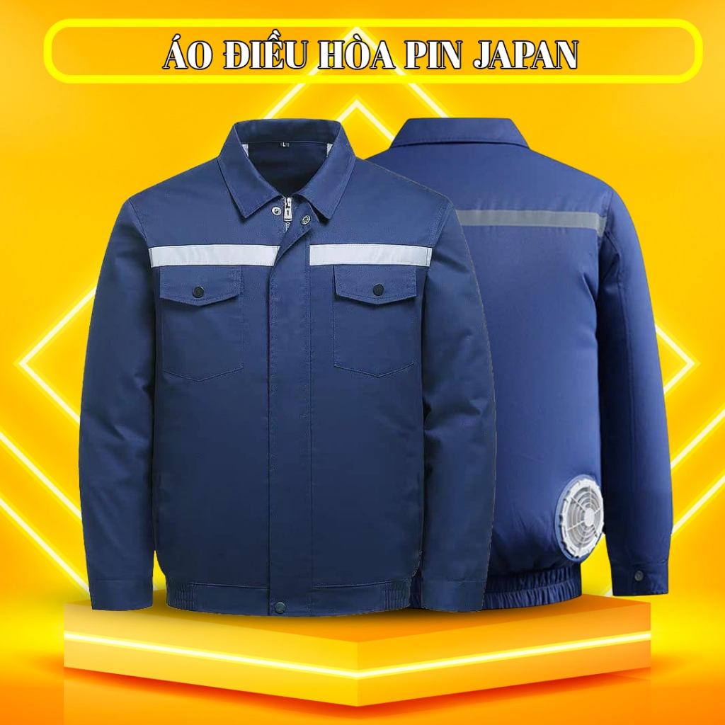 Áo điều hòa Nhật Bản pin Japan 90000mah, quạt áo điều hòa 9 cánh không chổi than làm mát cực nhanh