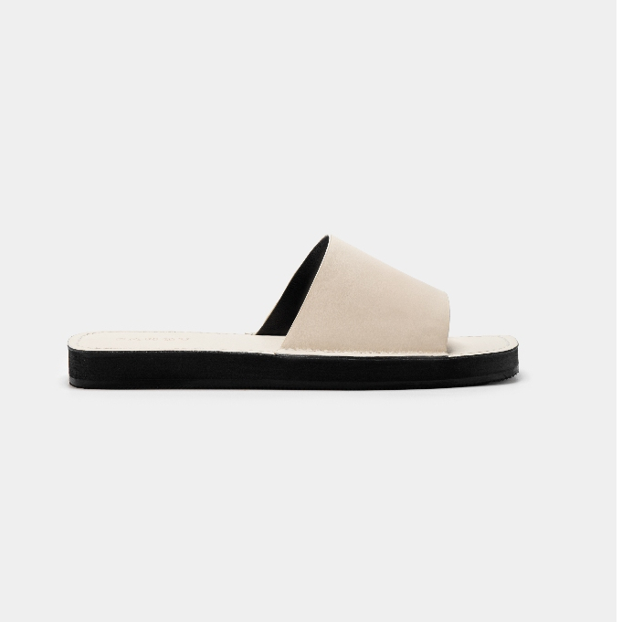 Dép Nam Nữ FANGY - The Square Slides White Leather