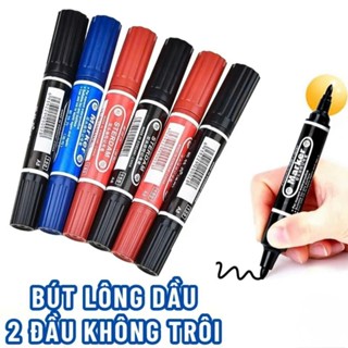 COMBO 10 - 30 - 50 Bút Lông Dầu 2 Đầu Không Xóa Được Marker Nội Địa Trung