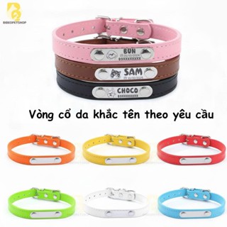   HÀNG SẴN  Vòng cổ cho chó cho mèo khắc tên theo yêu cầu chất da  TẶNG CHUÔNG  
