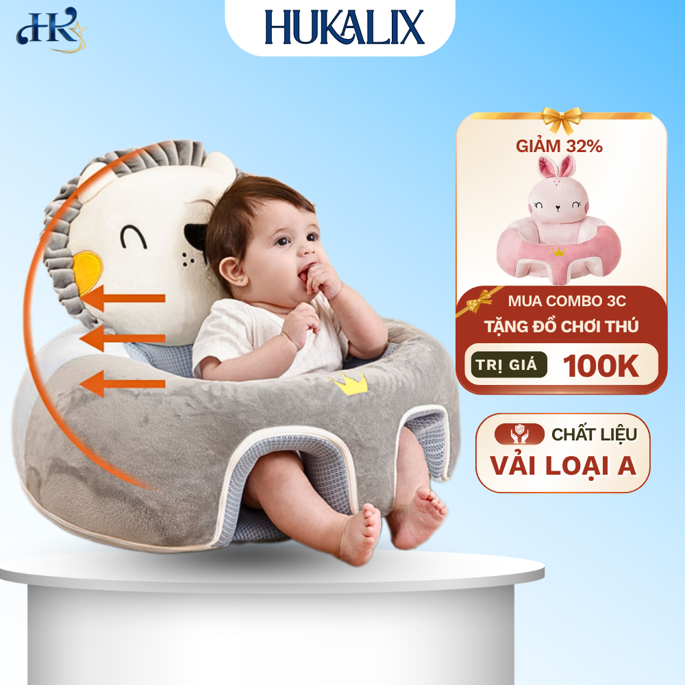 Ghế tập ngồi cho bé,bông tinh khiết,Ghế tập ngồi kiêm ghế ăn dặm cao cấp, Ghế ngồi cho bé tập ăn , Ghế tập ngồi thú bông