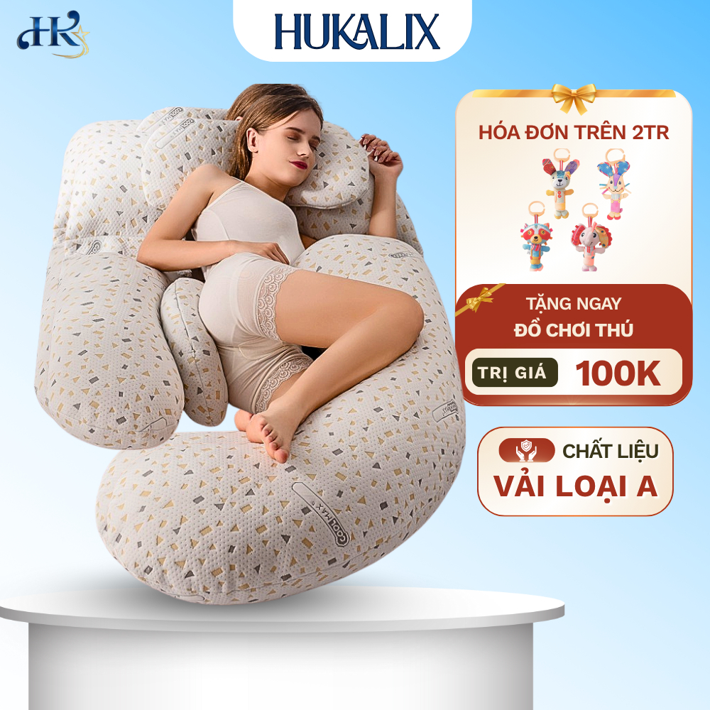 Gối bà bầu cao cấp 3 trong 1, Gối bầu cánh tiên cao cấp, Gối bầu đa năng hỗ trợ giảm đau lưng nâng đỡ bụng giúp ngủ ngon