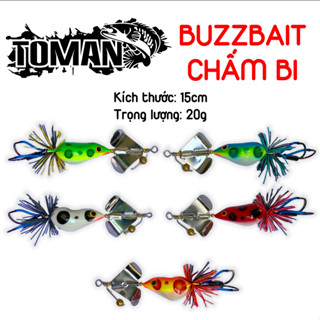  Mồi giả câu lure cá lóc bông BUZZBAIT CHẤM BI Toman 15cm 20g cực nhạy và hiệu quả 