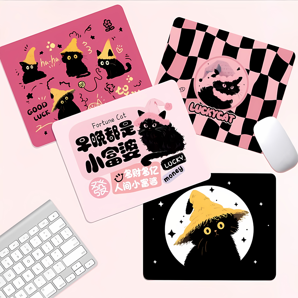 Lót chuột, pad chuột mèo dễ thương Vua Lót Chuột Mousepad mini cún cute di chuột êm, chống trượt