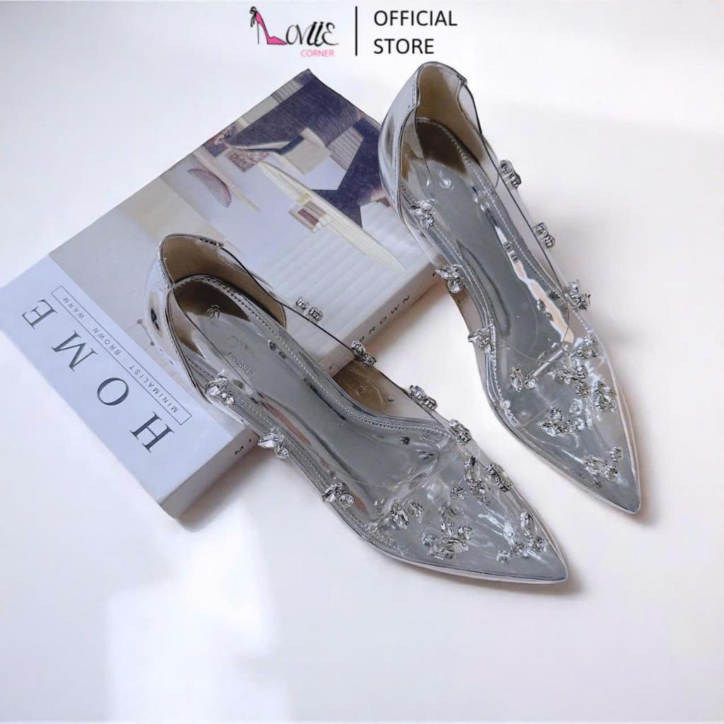 LOVIIECORNER - GIÀY CAO GÓT NỮ SANG CHẢNH ĐI TIỆC - GUỐC TIỂU THƯ MŨI NHỌN ĐÍNH ĐÁ - B240803 - HDCH2
