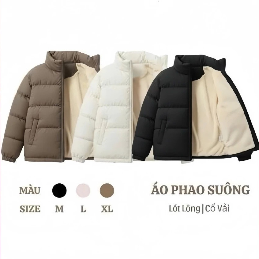 Áo Khoác Phao.Áo Phao Suông lót lông cừu cao cấp ,Áo đại hàn dày dặn Chống rét, Giữ ấm Cơ Thể Cho Nam Nữ Unisex Mẫu 2025 | BigBuy360 - bigbuy360.vn