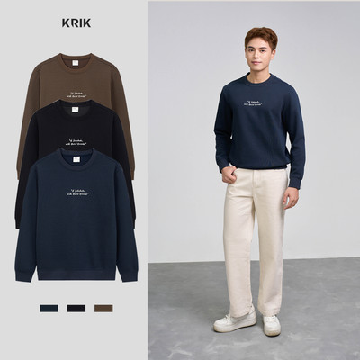 Áo Nỉ Nam KRIK Form Regular Thiết Kế Basic Thêu Chữ Slogan Trẻ Trung Năng Động AN4172