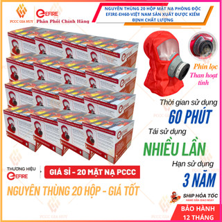 [GIÁ SỈ] Thùng 20 hộp mặt nạ chống khói EFIRE - EH60-Đạt tiêu chuẩn PCCC-Dùng cho mọi đối tượng