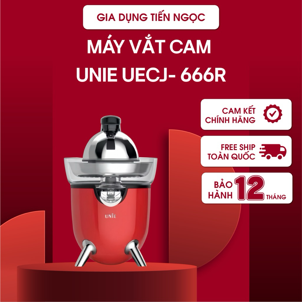 [SP MỚI] Máy vắt cam UNIE UECJ-666 công suất 100W, dung tích bình chứa 500ml, lưới lọc inox 304, bảo hành 12 tháng