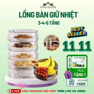 Lồng Bàn Giữ Nhiệt Đậy Thức Ăn 5 Tầng Cao Cấp - Tích Hợp Lồng Bàn Chống Bụi Côn Trùng 