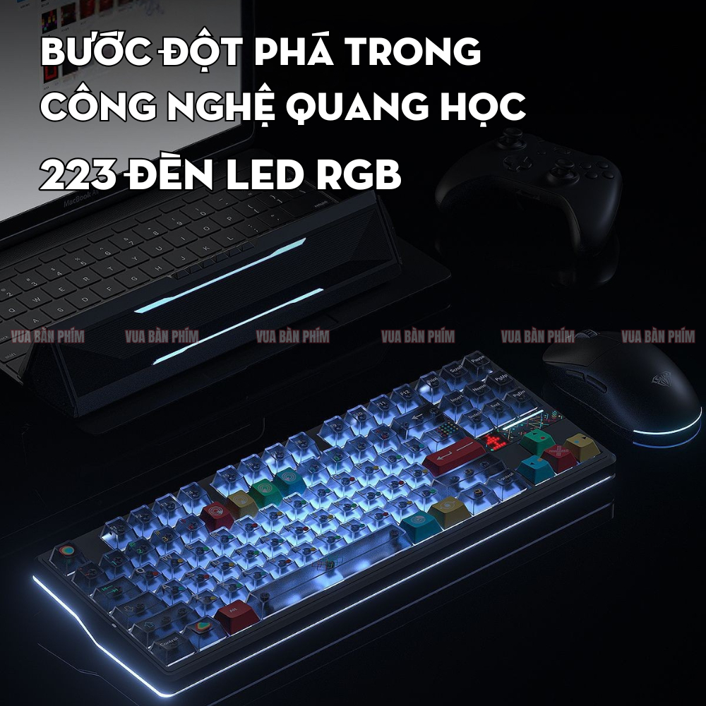 Bàn phím cơ không dây Aula F87 pro ver 2 mạch xuôi, 3 mode, led rgb, hostswap, logo điều chỉnh theo âm nhạc | BigBuy360 - bigbuy360.vn