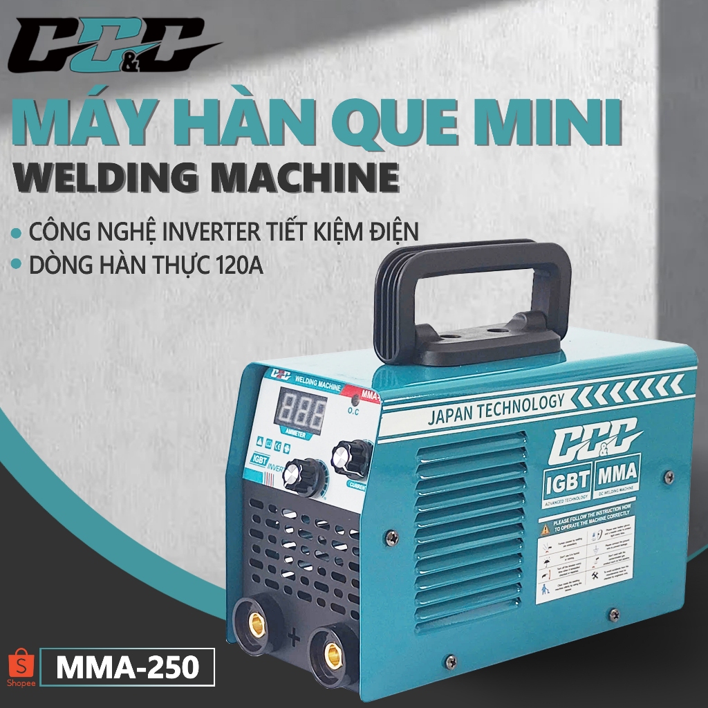 Máy hàn điện tử chính hãng MMA250, hàn kéo que 1.6 - 2.5, máy hàn que, máy hàn hồ quang