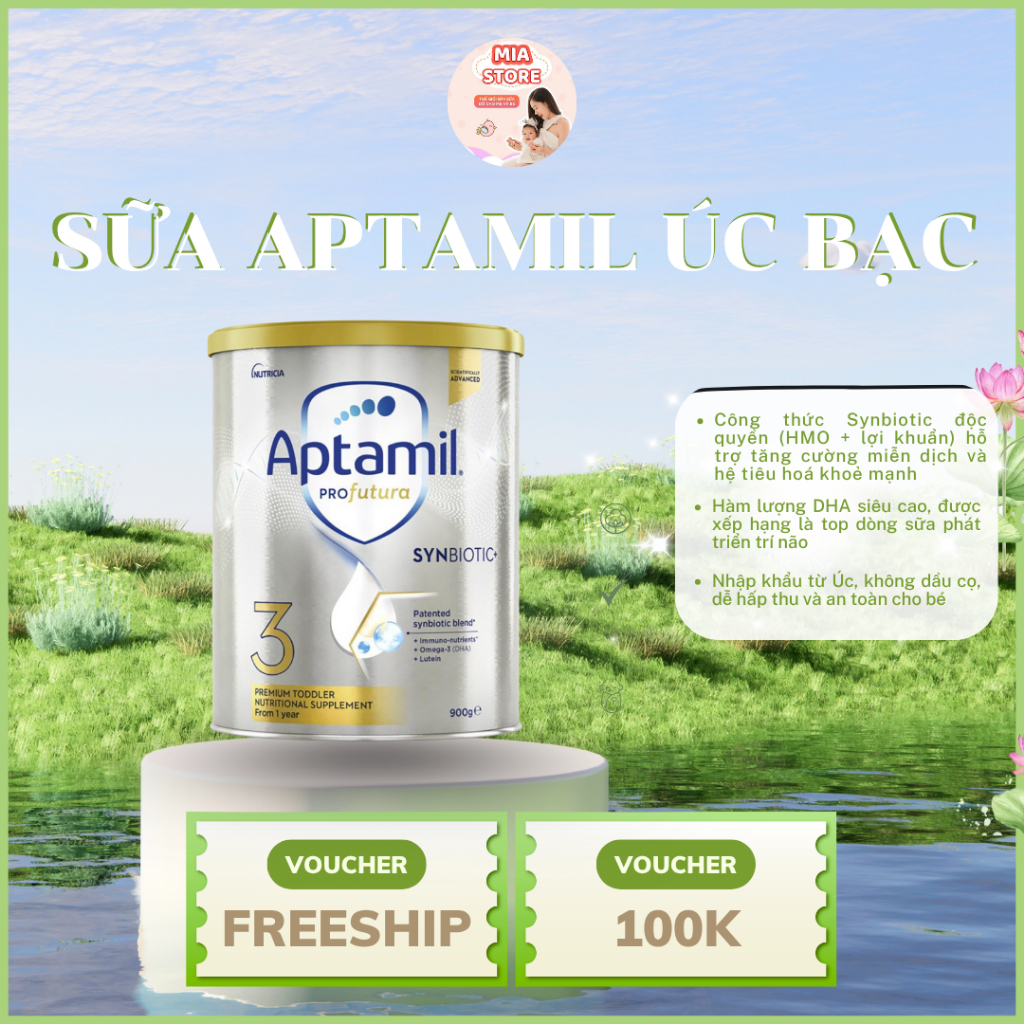 Sữa Aptamil Profutura Úc Bạc cho bé 900gr Có Tem Phụ