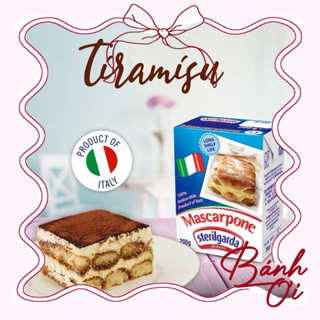 Kem phô mai Mascarpone Sterilgarda Ý, kem làm tiramisu, kem phô mai mascapon Ý làm tiramisu, Mascarpone Sterilgarda 500g