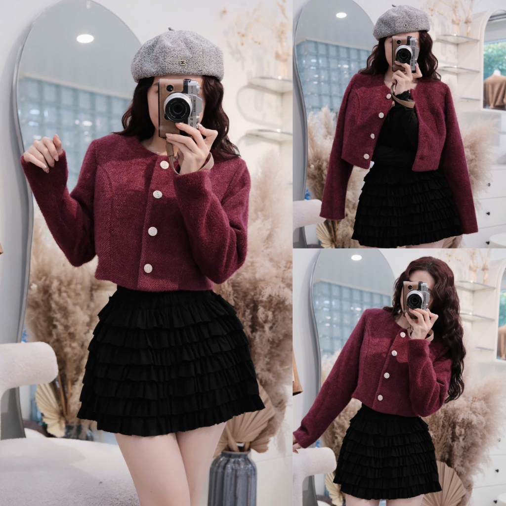 EMLYvn- Áo khoác Dạ Nữ Lông Thỏ Dáng Crop Cao Cấp, Áo Dạ Nữ Lông Thỏ Sang Trọng Mùa Thu Đông 2025 | BigBuy360 - bigbuy360.vn