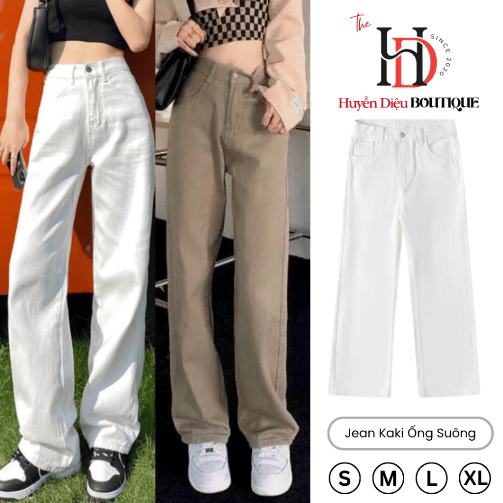 Quần Suông Ống Rộng Nữ Kaki Mềm Mịn Che Khuyết Điểm Phong Cách Hàn Quốc Đường Phố - HD Boutique