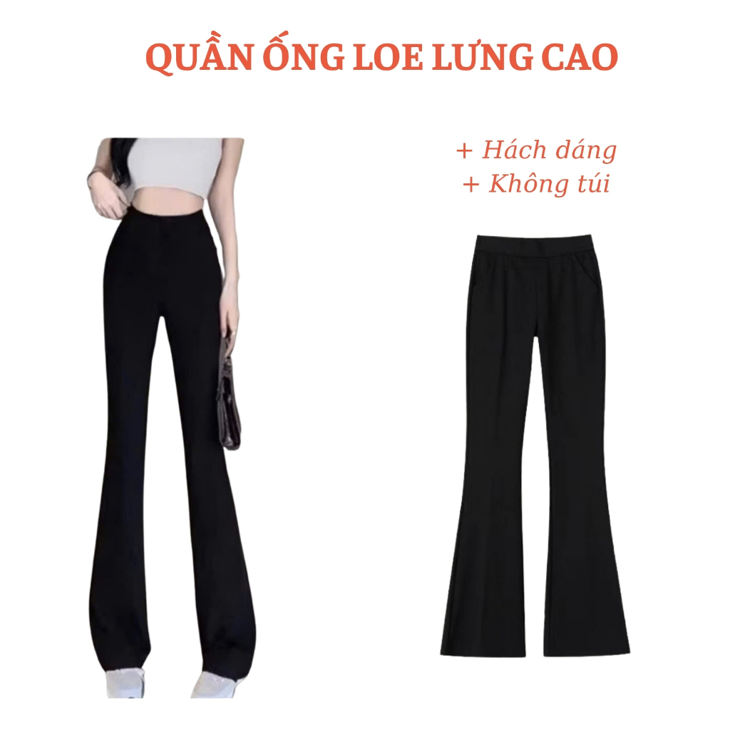 Quần Ống Loe Lưng Cao Legging Ôm Body, Quần Legging Ống Loe Cạp Cao Form Đẹp Tôn Dáng Xinh Vietcen