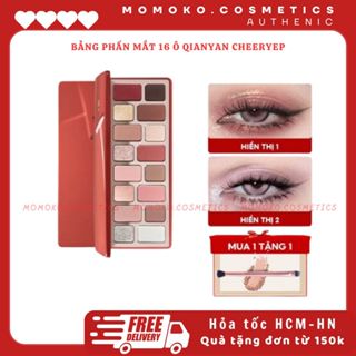  QianYan Bảng Phấn Mắt Qianyan Cheeryep Natural Color Starring 16 Ô Tone Màu Đa Dạng Có Nhũ Lì Lấp Lánh 16g Momoko 