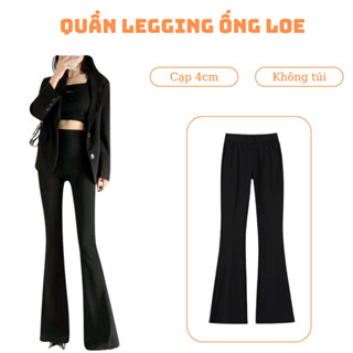 Quần ống loe nữ lưng cao dáng dài, quần legging ống loe ôm công sở đi học form xinh tôn dáng